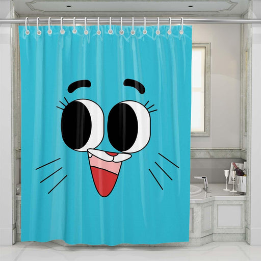 gumbal watterson face shower curtains