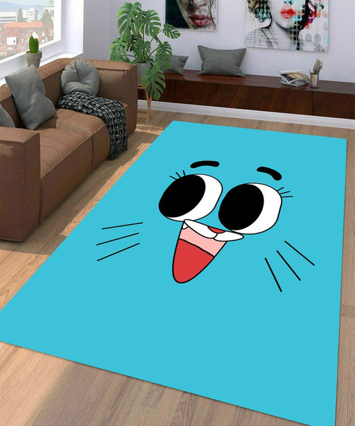 gumbal watterson face Living room carpet rugs