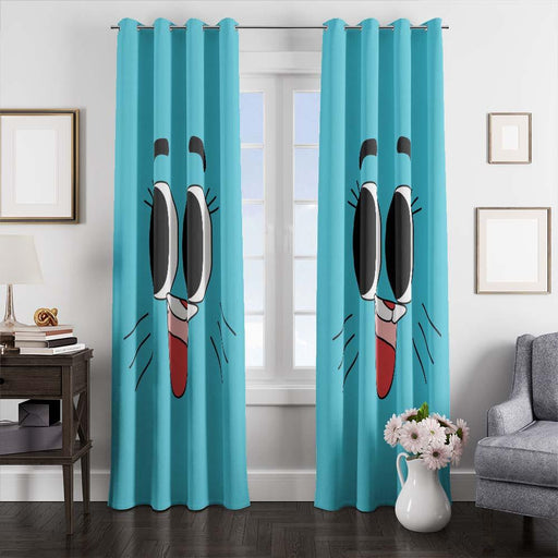 gumbal watterson face window curtains