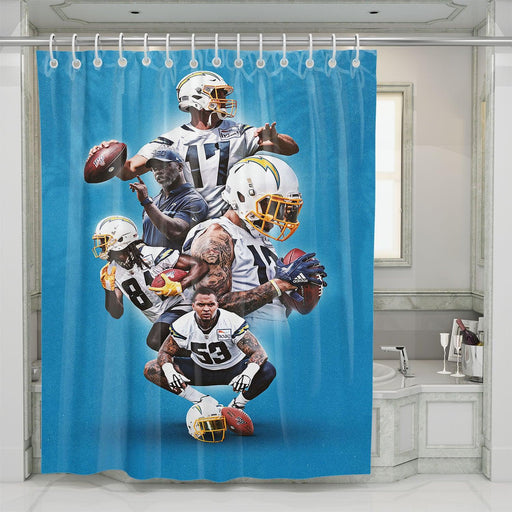 grind now shine later los angeles chargers shower curtains