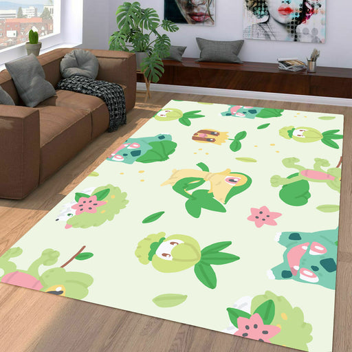 grass type pokemon pattern Living room carpet rugs