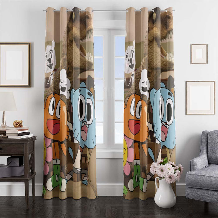 gumball and darwin window curtains