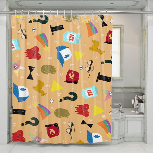 gravity falls stuff survival shower curtains