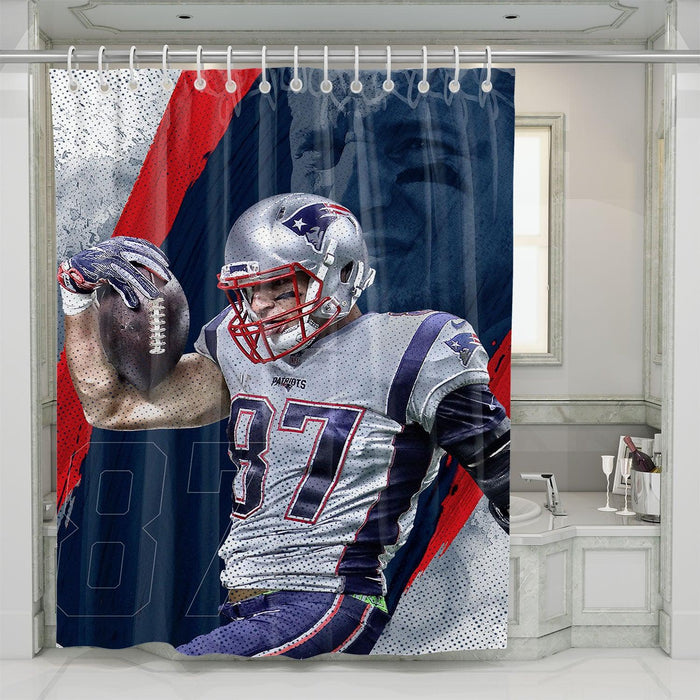 gronkowski best player from patriots shower curtains