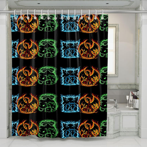 great evolution of pokemon shower curtains