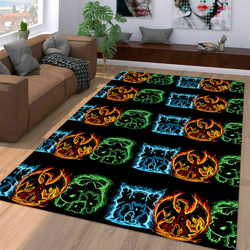 great evolution of pokemon Living room carpet rugs