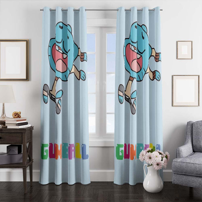 gumball flying window curtains