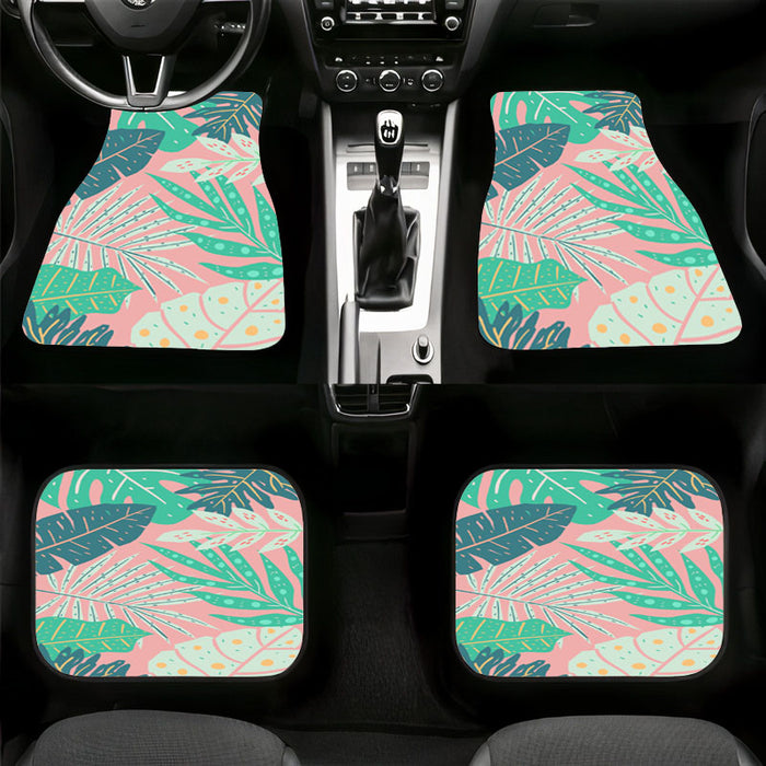 green indoor flora pastel pattern Car floor mats Universal fit