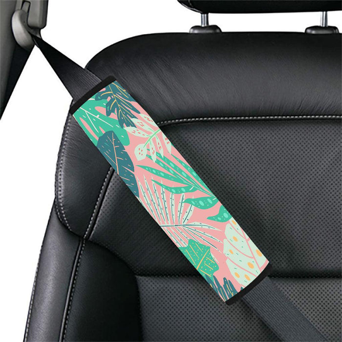 green indoor flora pastel pattern Car seat belt cover