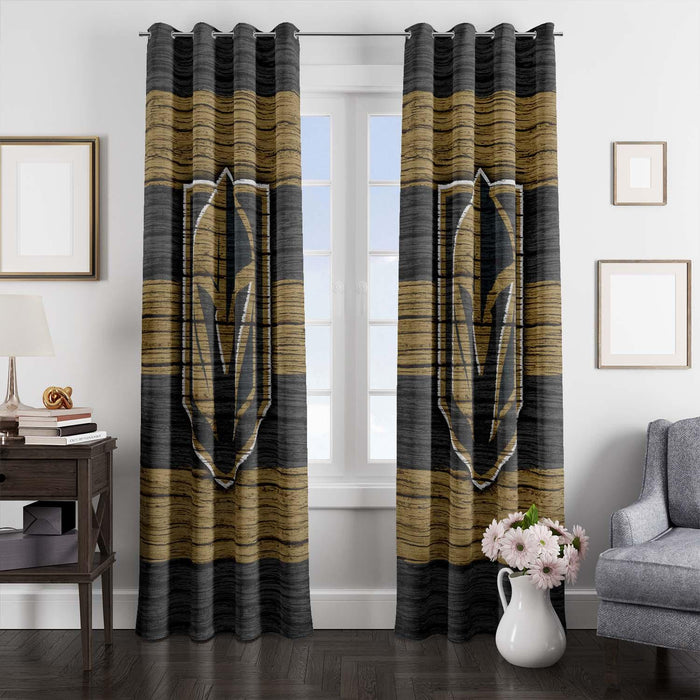 grunge wood vegas golden knights window Curtain