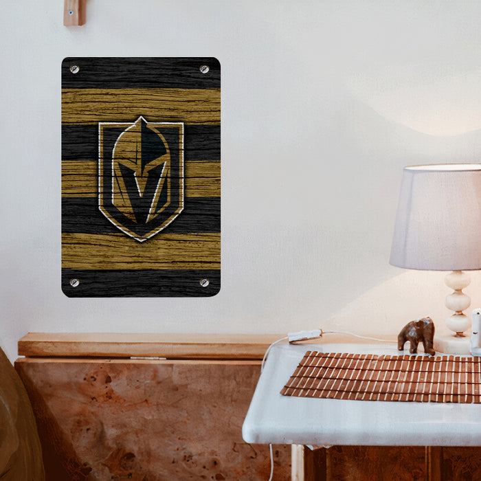 grunge wood vegas golden knights Poster Metal print wall art