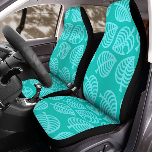 green leaf pattern mono color Car Seat Covers