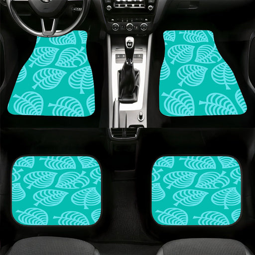 green leaf pattern mono color Car floor mats Universal fit