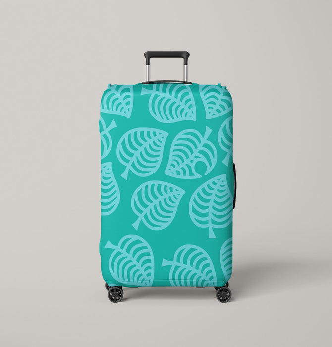 green leaf pattern mono color Luggage Cover | suitcase