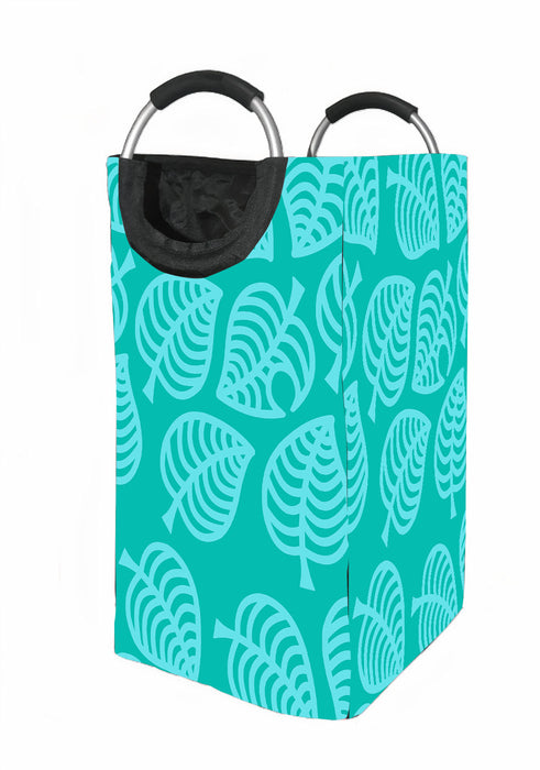 green leaf pattern mono color Laundry Hamper | Laundry Basket