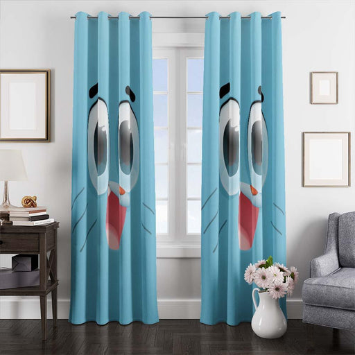 gumball watterson blue window curtains