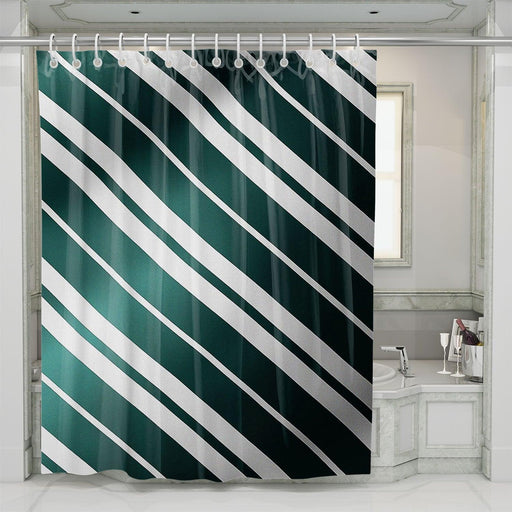 green stripes suit with light leak shower curtains