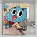 gumball watterson happy expression shower curtains