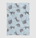 grey silhouette of blu cats Ultra soft fleece blanket