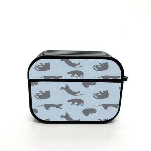 grey silhouette of blu cats airpods case