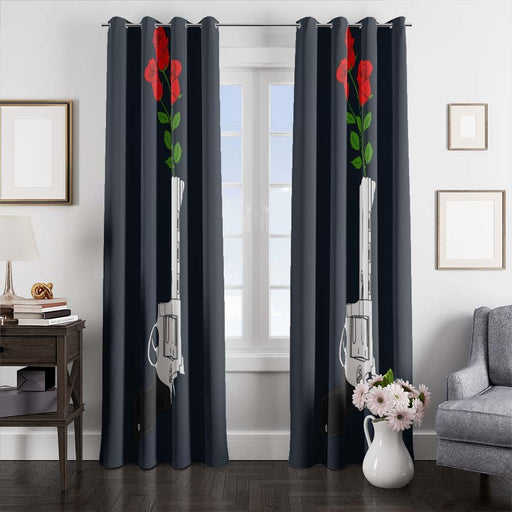 guns and roses window curtains