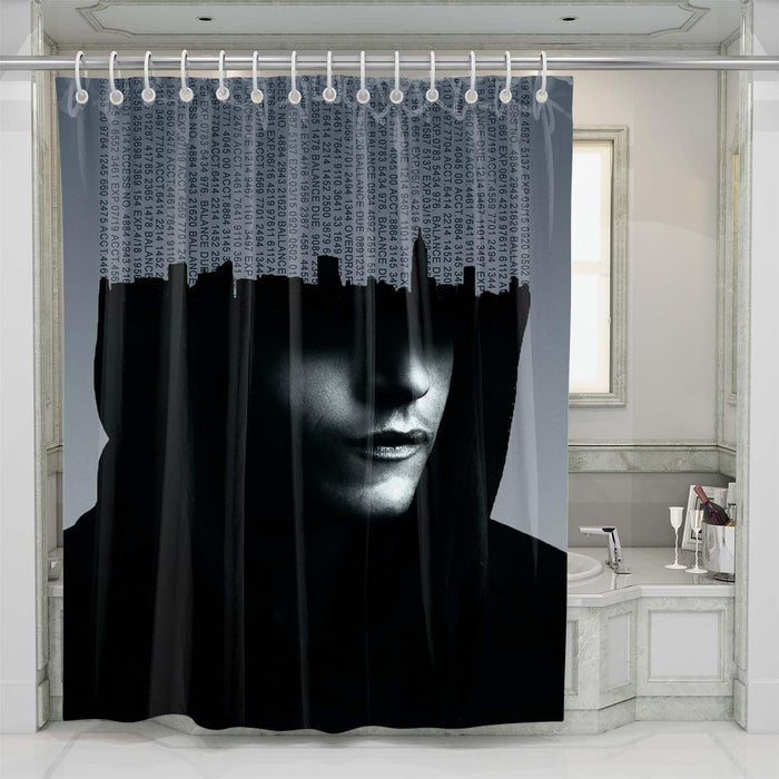 Hacker mr. robot rami malek shower curtains