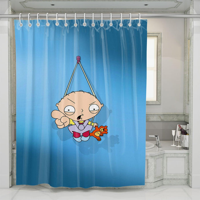 hang baby family guy angry shower curtains