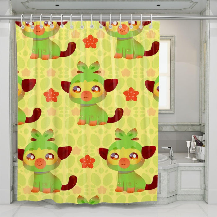 grookey species pokemon shower curtains