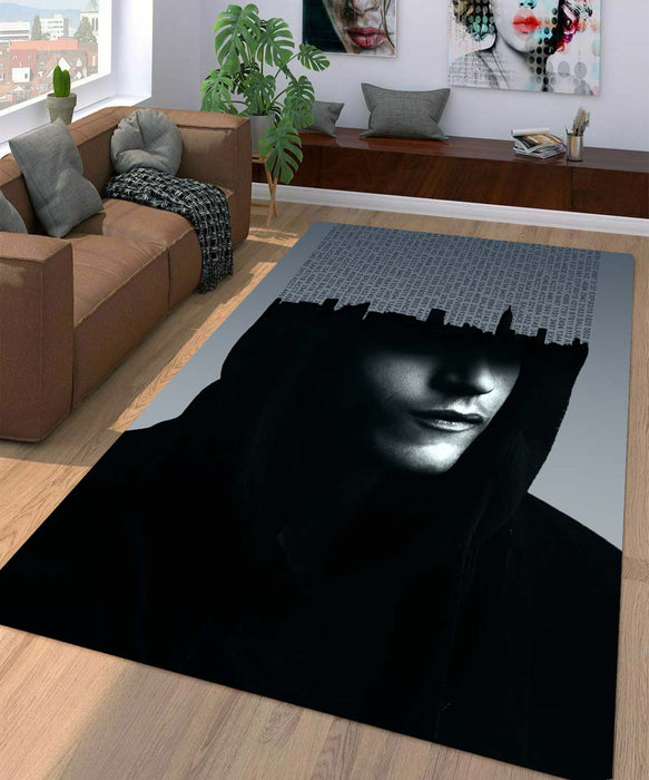 Hacker mr. robot rami malek Living room carpet rugs