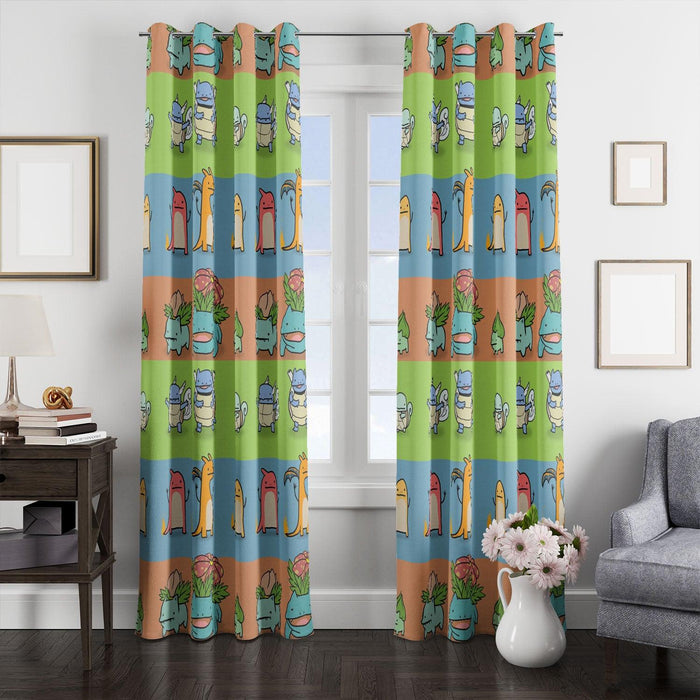 growing up monsters pokemon window Curtain