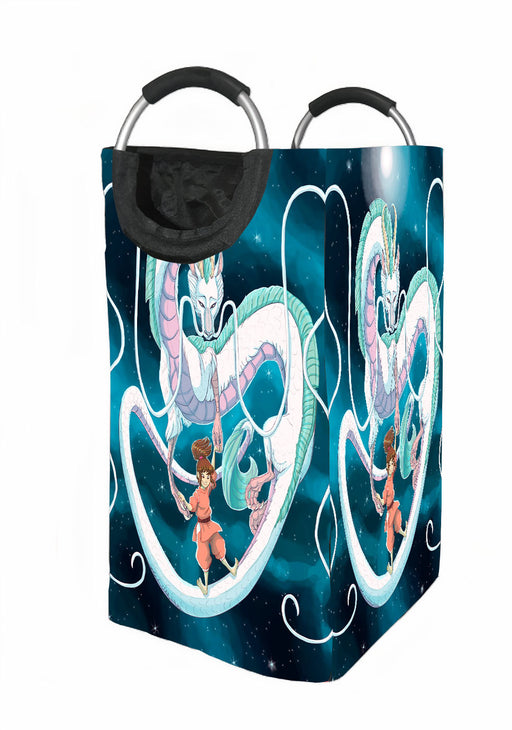 haku and chihiro flying Laundry Hamper | Laundry Basket