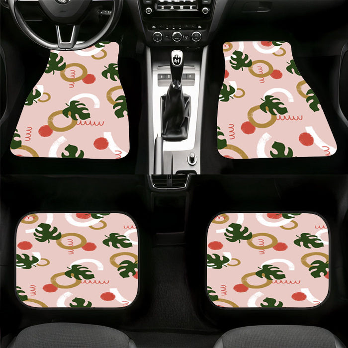 grunge brush shape floral pattern Car floor mats Universal fit