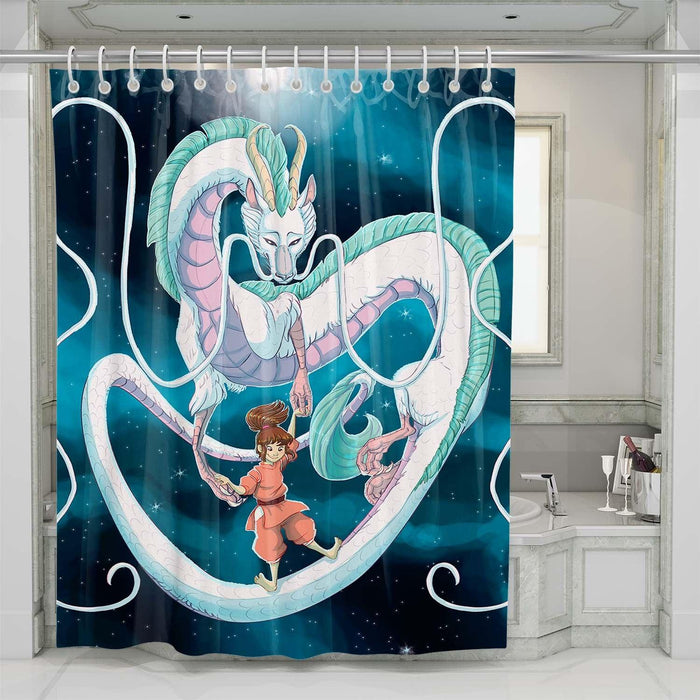 haku and chihiro flying shower curtains