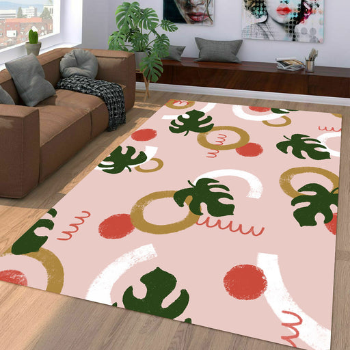 grunge brush shape floral pattern Living room carpet rugs