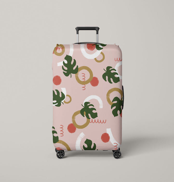 grunge brush shape floral pattern Luggage Cover | suitcase