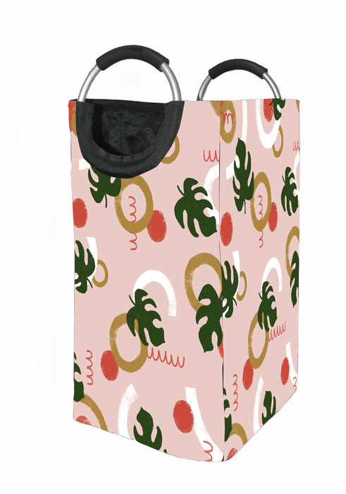 grunge brush shape floral pattern Laundry Hamper | Laundry Basket