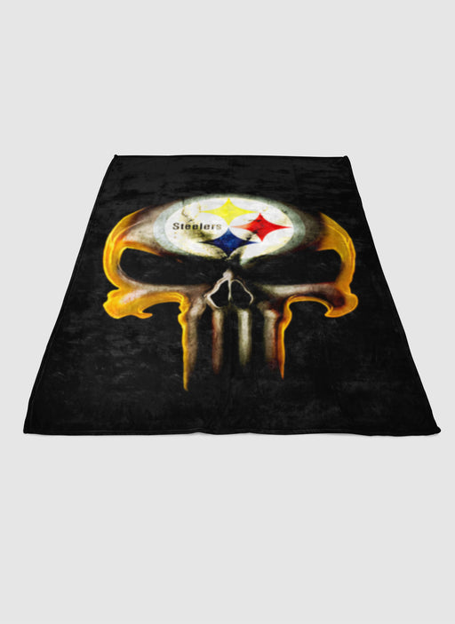 PITTSBURGH STEELERS SKULL 1 soft fleece blanket