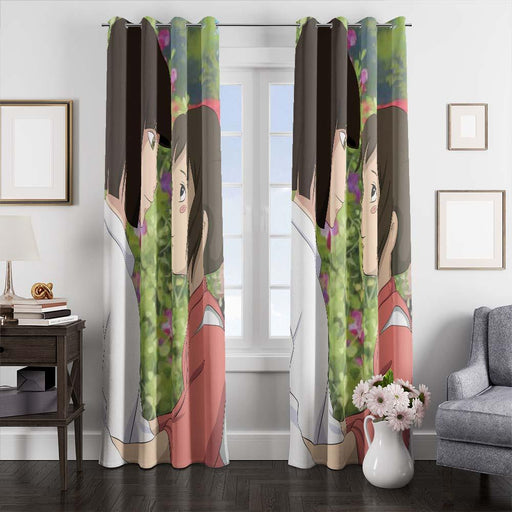 haku and chihiro hug window curtains