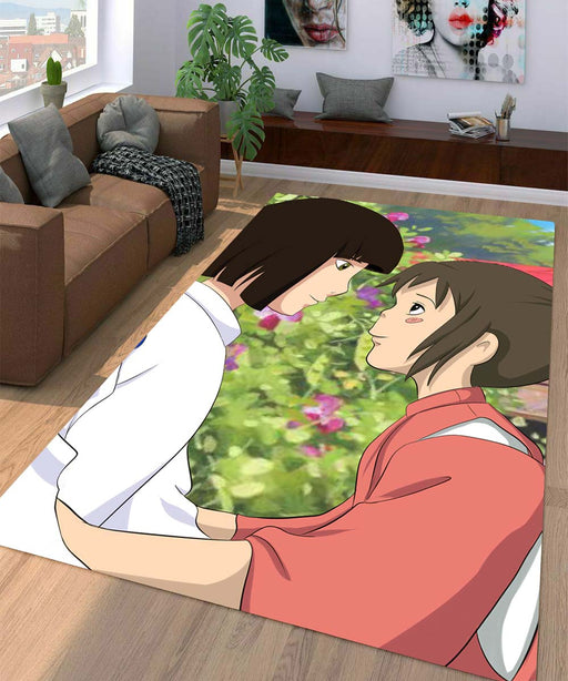 haku and chihiro hug Living room carpet rugs