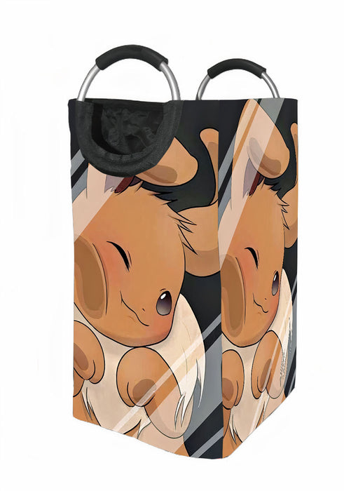 pokemon eevee cute face Laundry Hamper | Laundry Basket