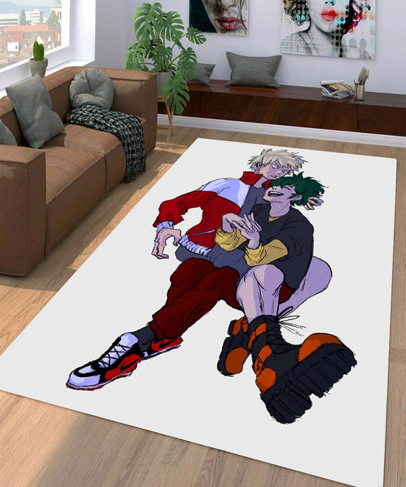 hard brush of midorya and bakugo streetwear Living room carpet rugs