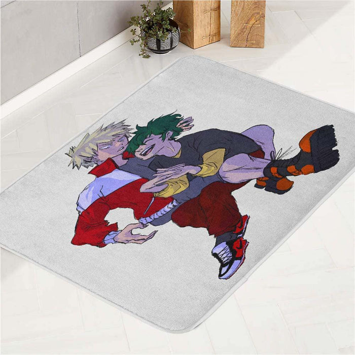 hard brush of midorya and bakugo streetwear bath rugs