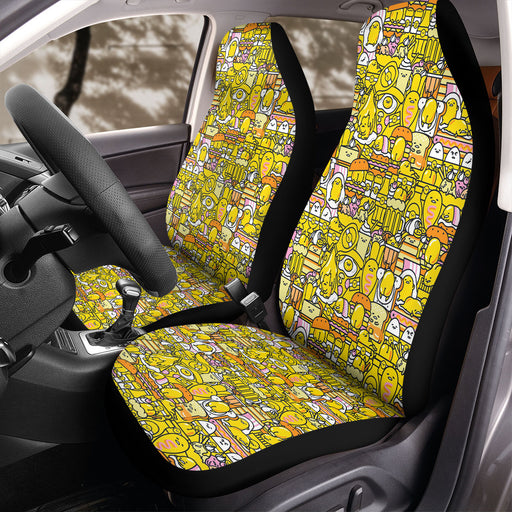 gudetama yellow illustration cartoon Car Seat Covers