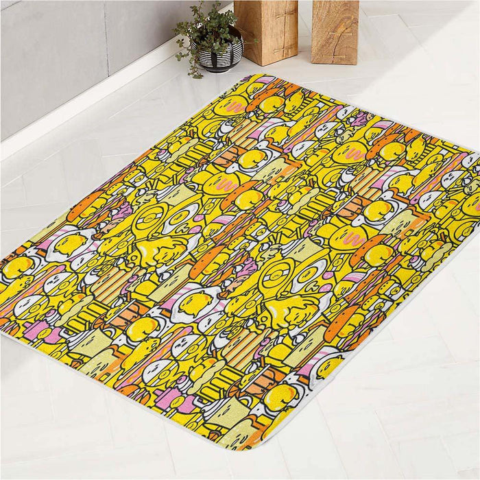 gudetama yellow illustration cartoon bath rugs