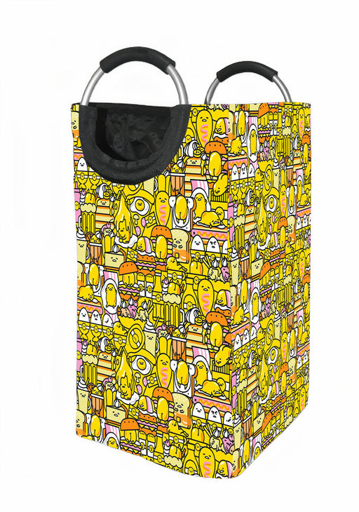 gudetama yellow illustration cartoon Laundry Hamper | Laundry Basket