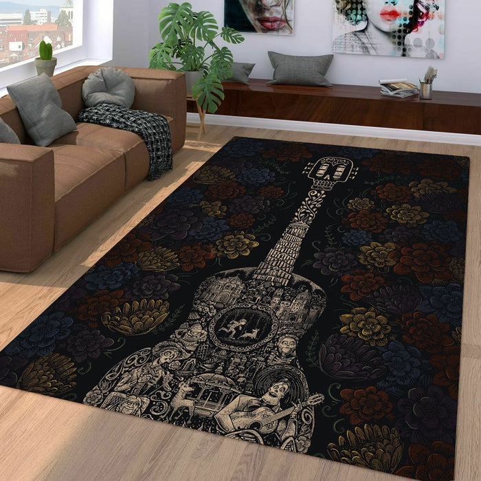 guitar coco mexico ornament Living room carpet rugs