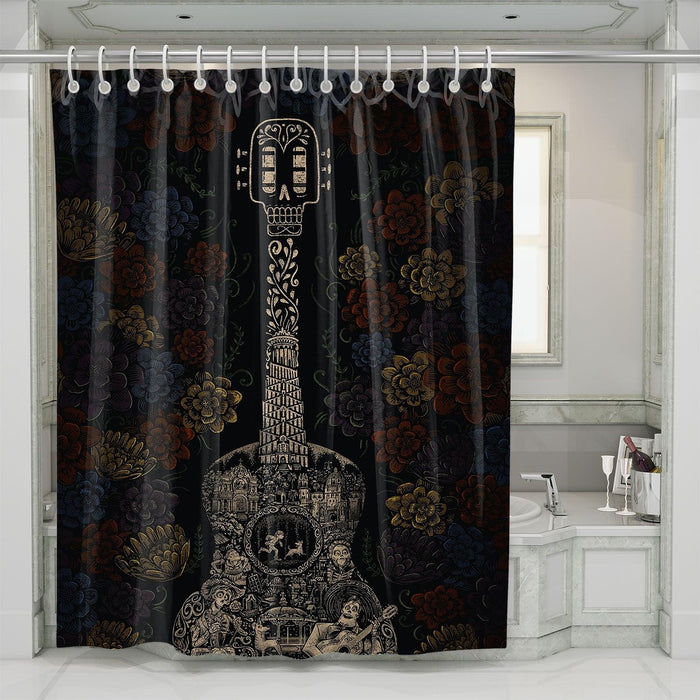 guitar coco mexico ornament shower curtains