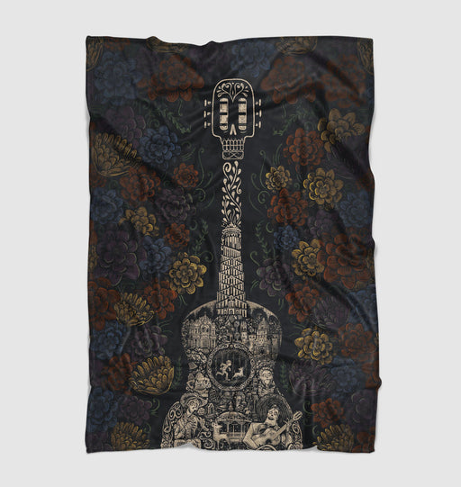 guitar coco mexico ornament Ultra soft fleece blanket