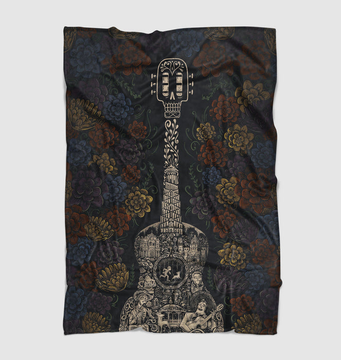 guitar coco mexico ornament Ultra soft fleece blanket