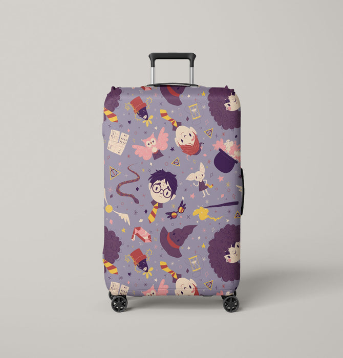 hagrid goblin and harry potter Luggage Cover | suitcase